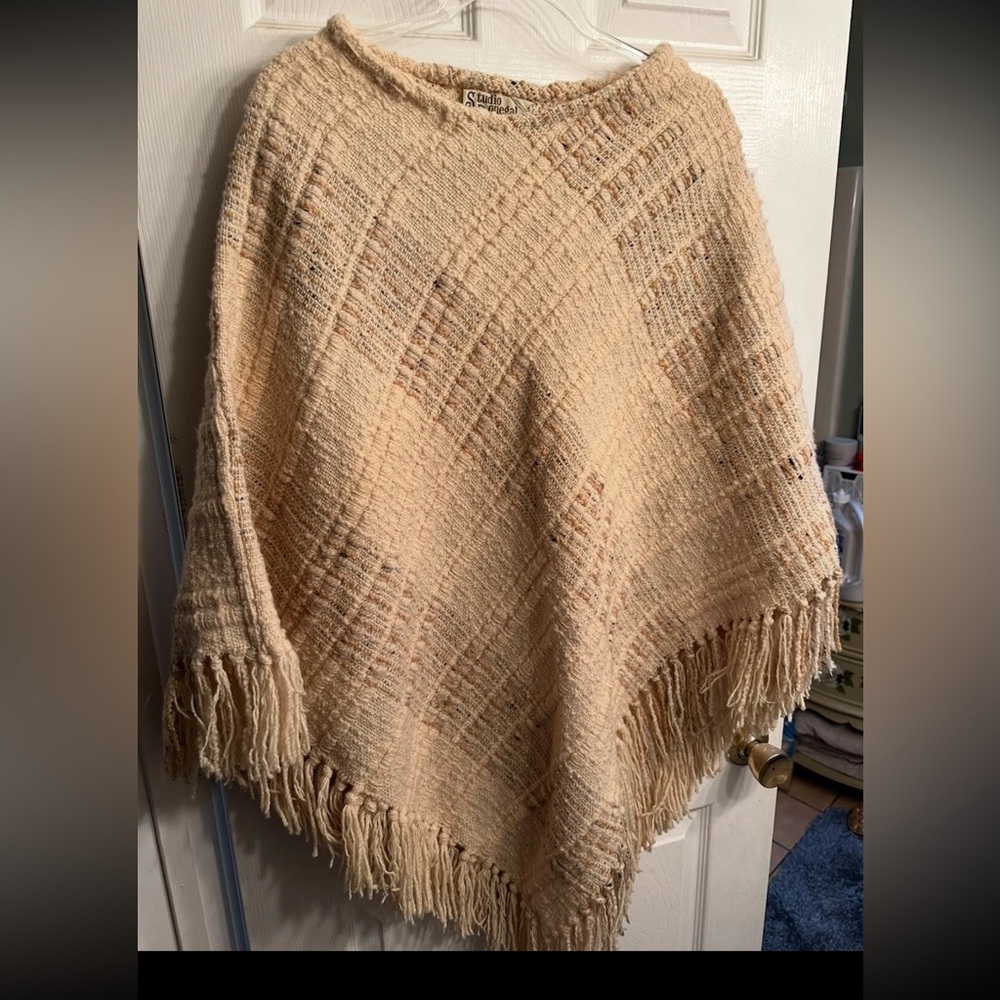 Cozy Cream Fringed Women's poncho ^GORGEOUS^